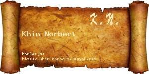 Khin Norbert névjegykártya