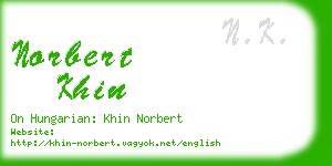 norbert khin business card